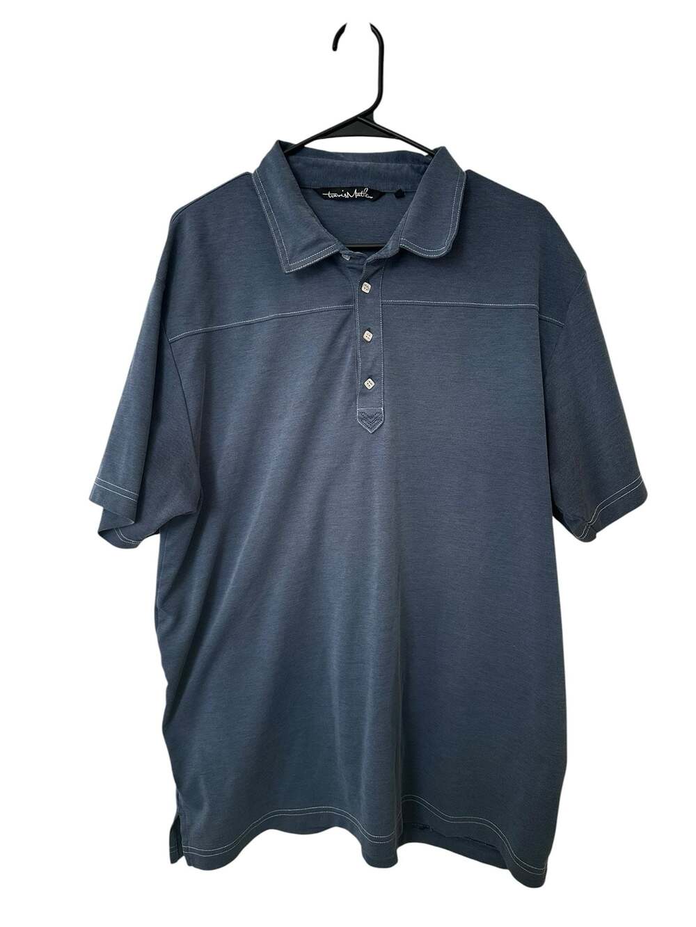 TravisMathew Polo Shirt Men’s XXL Blue Pima Cotton Blend Golf Casual